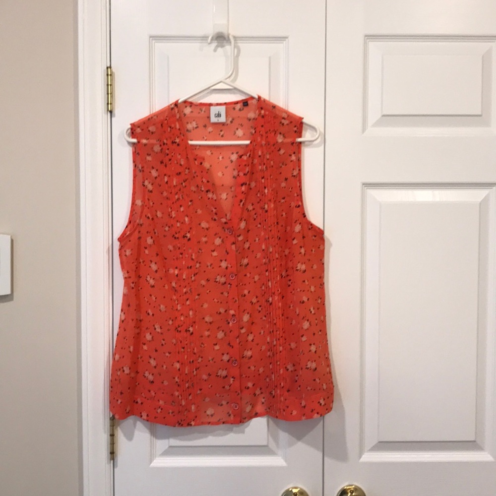 Women’s Cabi Sleeveless top Sz L Orange